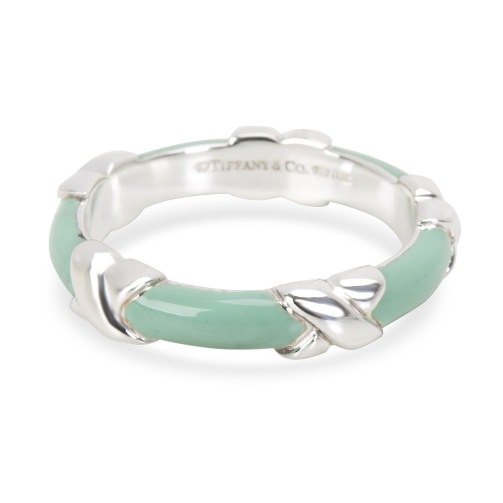 Tiffany & Co. Signature X Enamel Ring in Sterling Silver